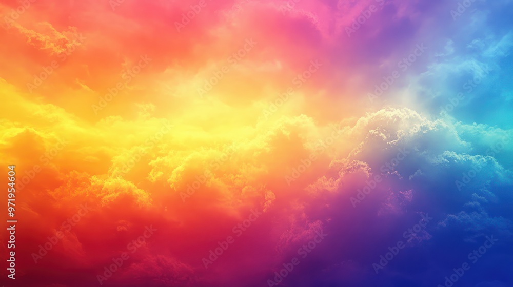 Abstract Colorful Sky with Fluffy Clouds Abstract Colorful Sky with Fluffy Clouds