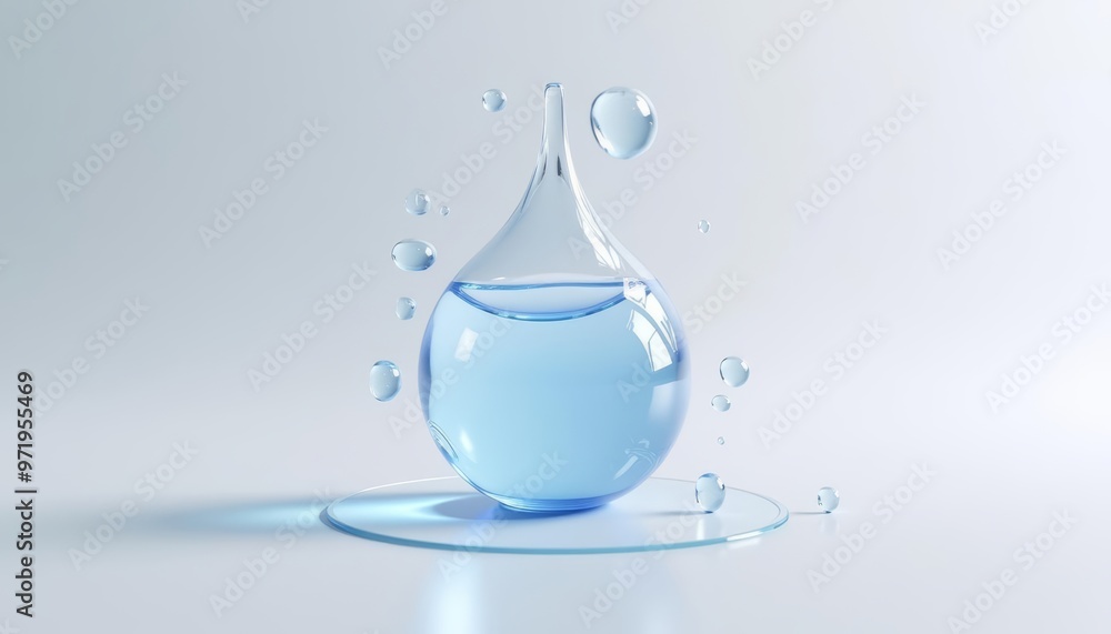 Elegant droplets of water in a glass vase Elegant droplets of water in a glass vase