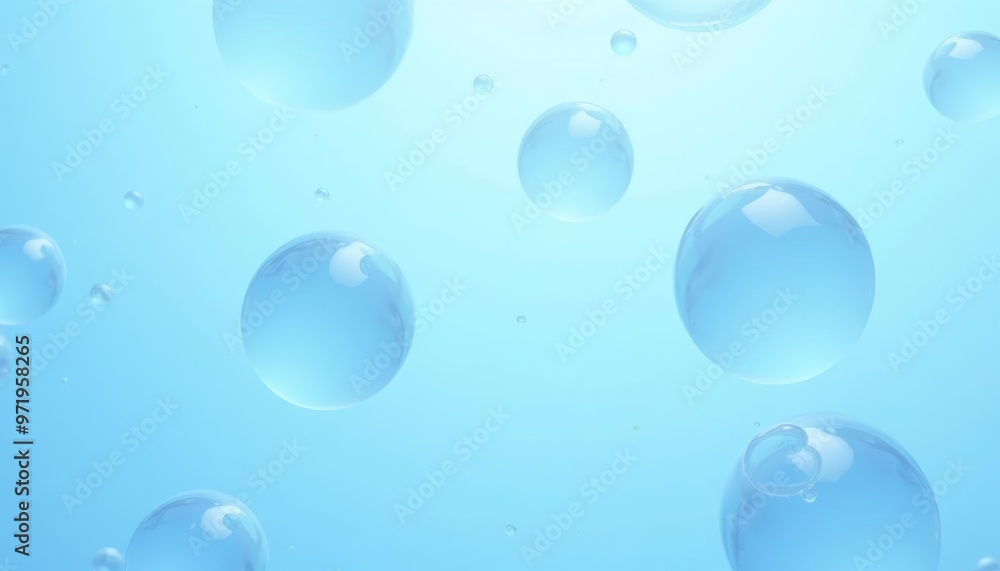 Clear droplets floating in a blue sky Clear droplets floating in a blue sky