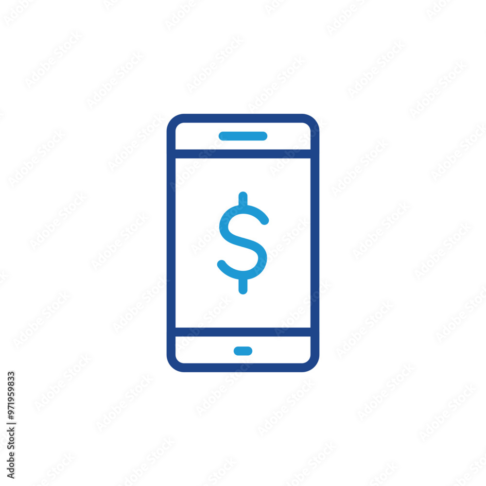 Smartphone with dollar symbol icon vector Smartphone with dollar symbol icon vector