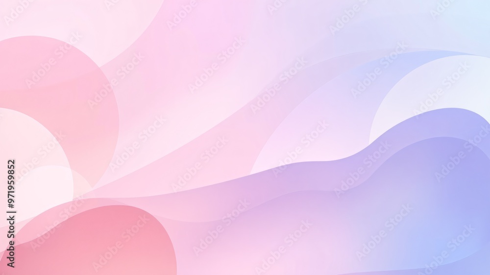 Obraz premium Soft pastel waves create a serene background with gentle gradients in pink, purple, and blue shades ideal for calming design projects