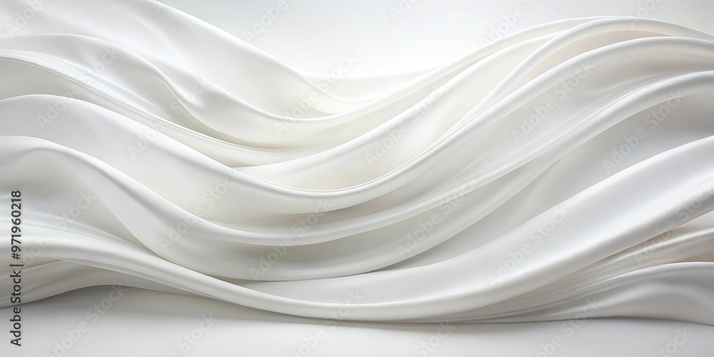 Obraz premium white cloth background with soft waves macro abstract