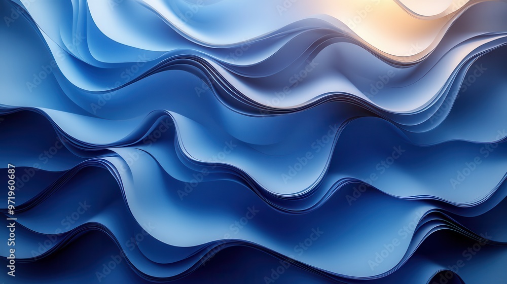 abstract blue fashion backgroun folde ribbon wavy paper scroll macro abstract blue fashion backgroun folde ribbon wavy paper scroll macro