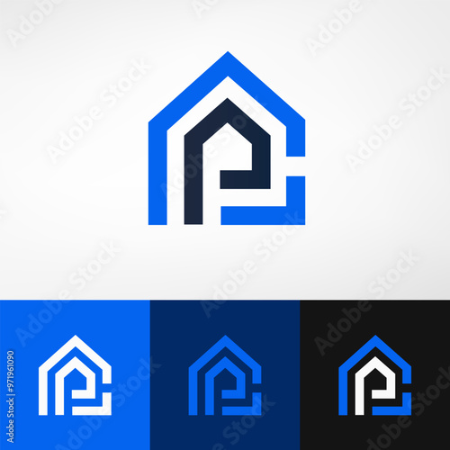 PC or CP letters formed into a house symbol. A simple logo but still looks attractive and sophisticated. A perfect logo for real estate, mortgage, hotel, construction, retail, architectural, etc