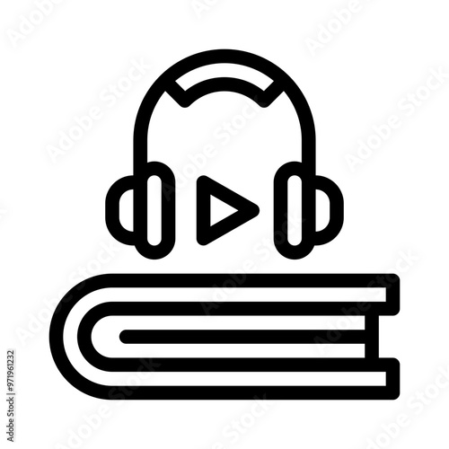 audiobook line icon