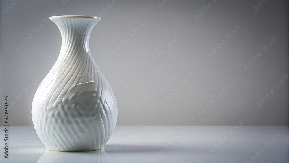 white glass vase isolated on light grey background white glass vase isolated on light grey background