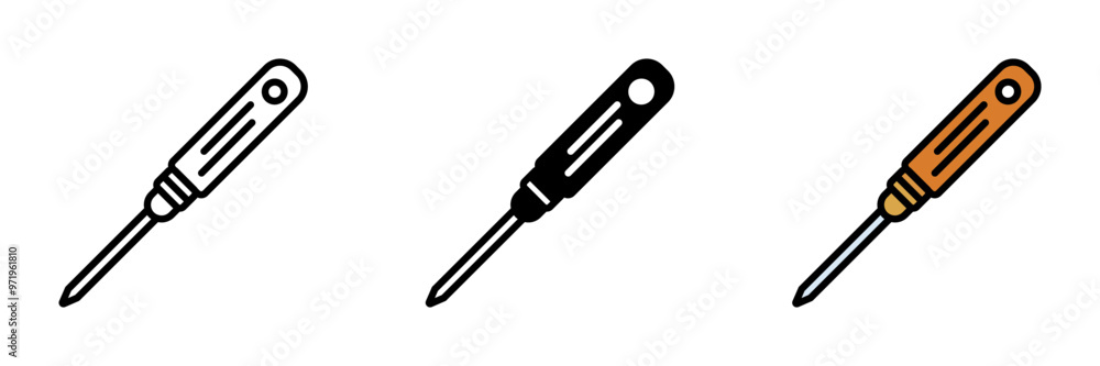 Felting Needle Icon, A barbed needle used for creating felt by repeatedly stabbing wool, shaping it into different forms or designs. Felting Needle Icon, A barbed needle used for creating felt by repeatedly stabbing wool, shaping it into different forms or designs.