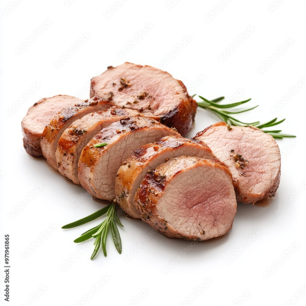 pork tenderloin isolated on white background.
