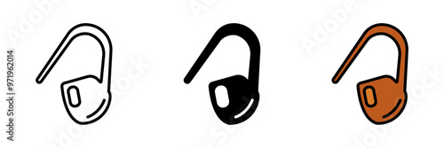 Stitch Marker Icon, A small tool used in knitting or crochet to mark specific stitches, aiding in pattern accuracy and tracking.
