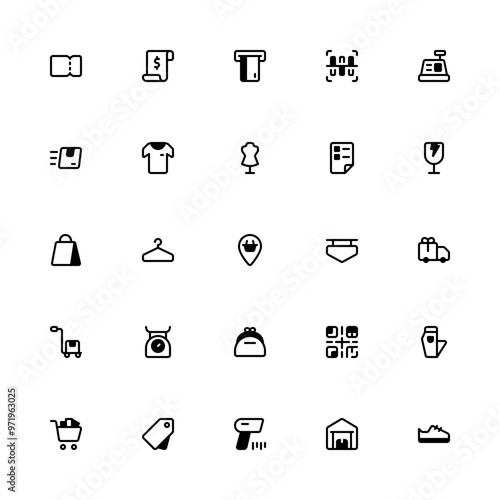 Supermarket Icon with Semibold Style. Shopping Icon Collection with Editable Stroke and Pixel Perfection photo