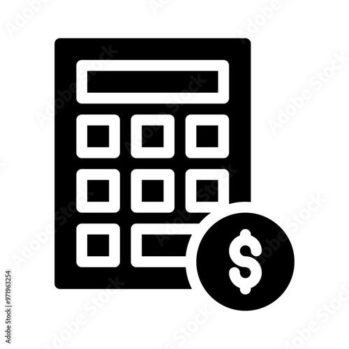 calculator glyph icon