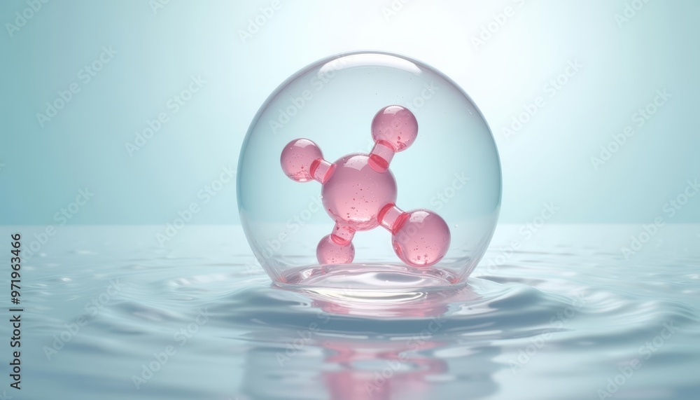 Elegant simplicity A single pink balloon in a glass bubble Elegant simplicity A single pink balloon in a glass bubble