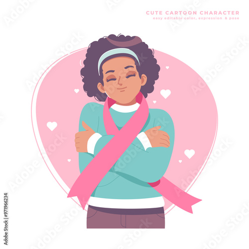 selflove concept african girl character design