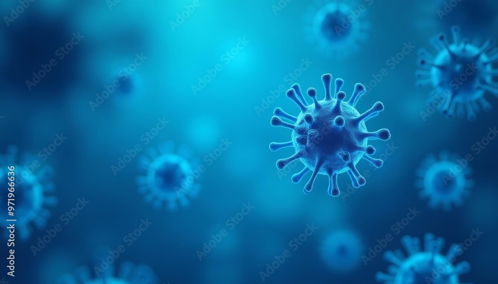 Viral threat A closeup view of a virus a microscopic menace Viral threat A closeup view of a virus a microscopic menace
