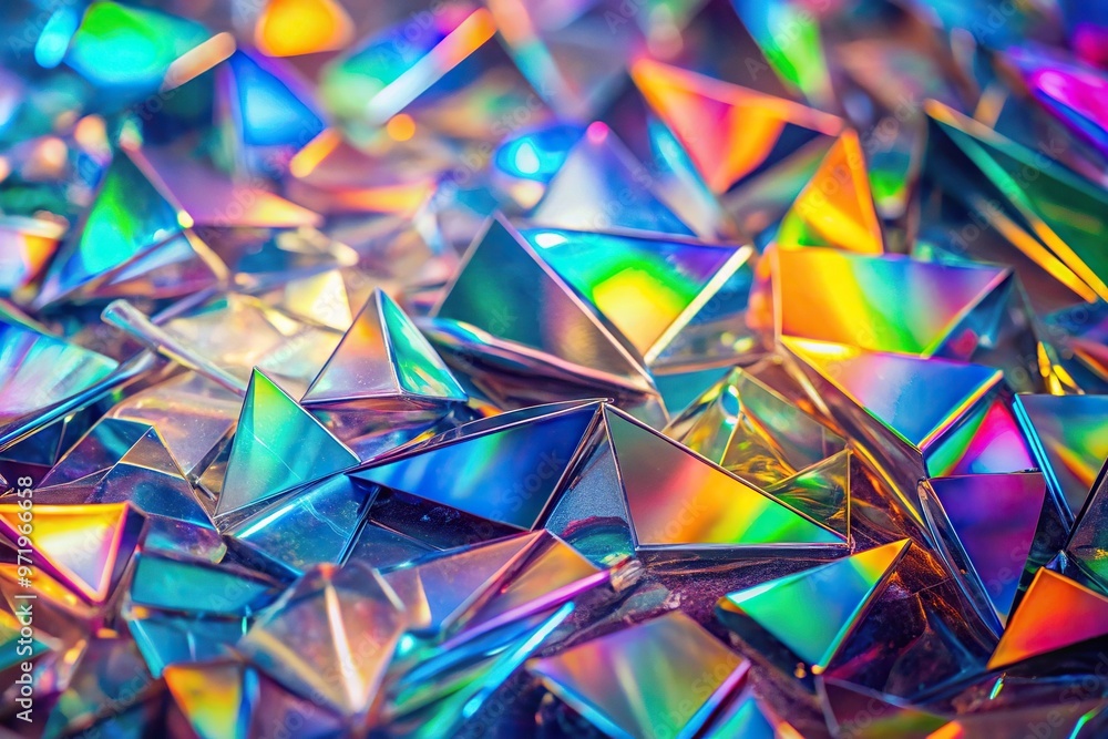 Wide-angle holographic background with glass shards rainbow color abstract trendy pattern texture with magical effect Wide-angle holographic background with glass shards rainbow color abstract trendy pattern texture with magical effect
