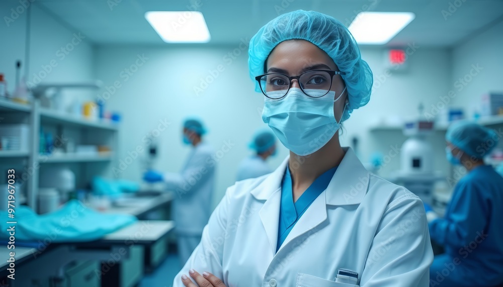 Professional medical team in sterile environment Professional medical team in sterile environment