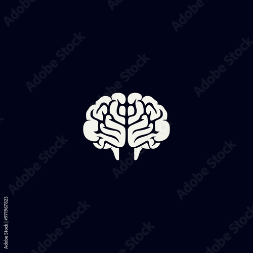 brain thinking creative science logo vector illustration template design