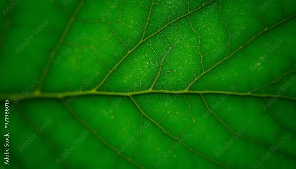 Obraz premium Vibrant green leaf with intricate vein pattern