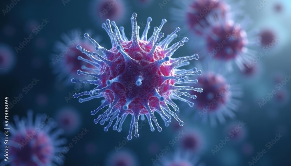 Obraz premium Viral Infection A CloseUp Look at the Coronavirus