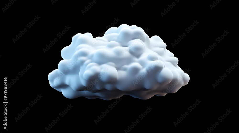 A realistic 3D rendering of a fluffy cloud with a detailed texture ...