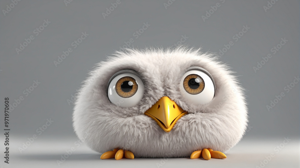Cute bird in 3D style. Cute bird in 3D style.