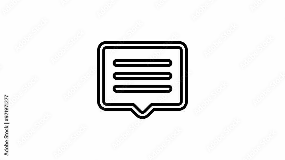 Animation of a chat icon on a white background. 4K video. Looped animation. Animation of a chat icon on a white background. 4K video. Looped animation.