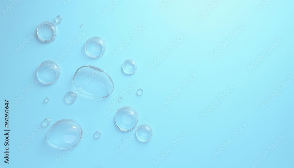 Bubbles of joy floating on a serene blue surface Bubbles of joy floating on a serene blue surface