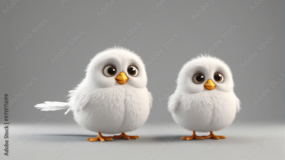 Obraz premium Cute bird in 3D style.