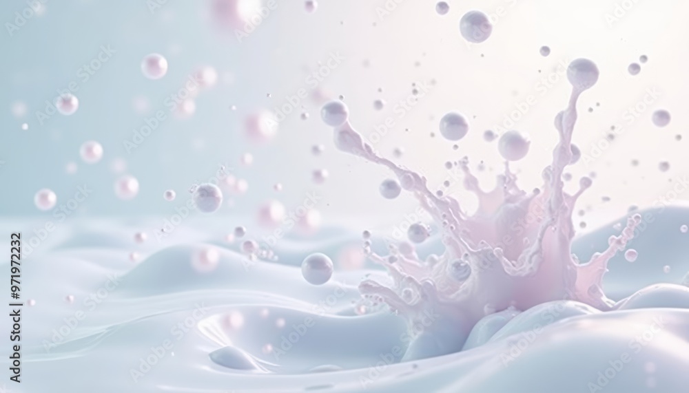 Naklejka premium Elegant water droplets in motion