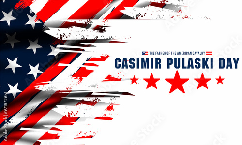 Casimir Pulaski Day Honoring the Legacy and Contributions of the Revolutionary War Hero. vektor background . photo