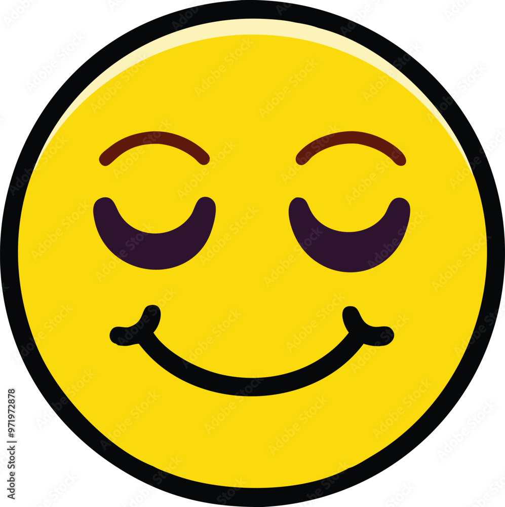 Relaxed Face Emoji Vector Icon Illustration on white Background. Relaxed Face Emoji Vector Icon Illustration on white Background.