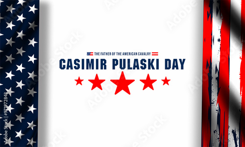 Casimir Pulaski Day Honoring the Legacy and Contributions of the Revolutionary War Hero. vektor background . photo