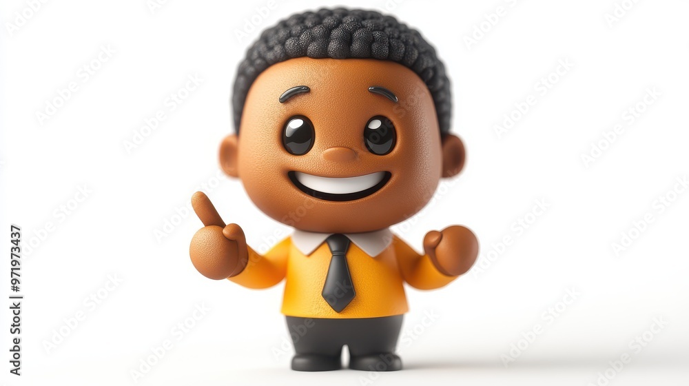 african cartoon character knotte flexible han shows direction with pointing finger business clip art isolate on white background african cartoon character knotte flexible han shows direction with pointing finger business clip art isolate on white background