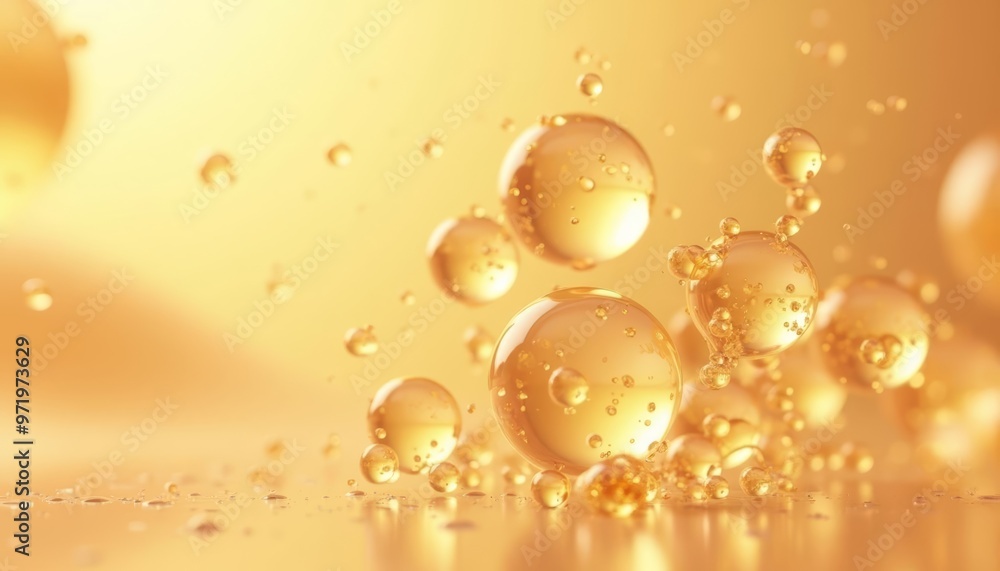 Elegant golden droplets in motion Elegant golden droplets in motion