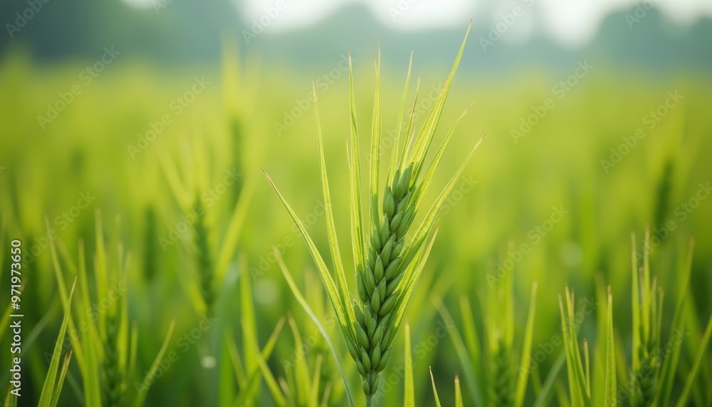 Obraz premium Vibrant green field ready for harvest