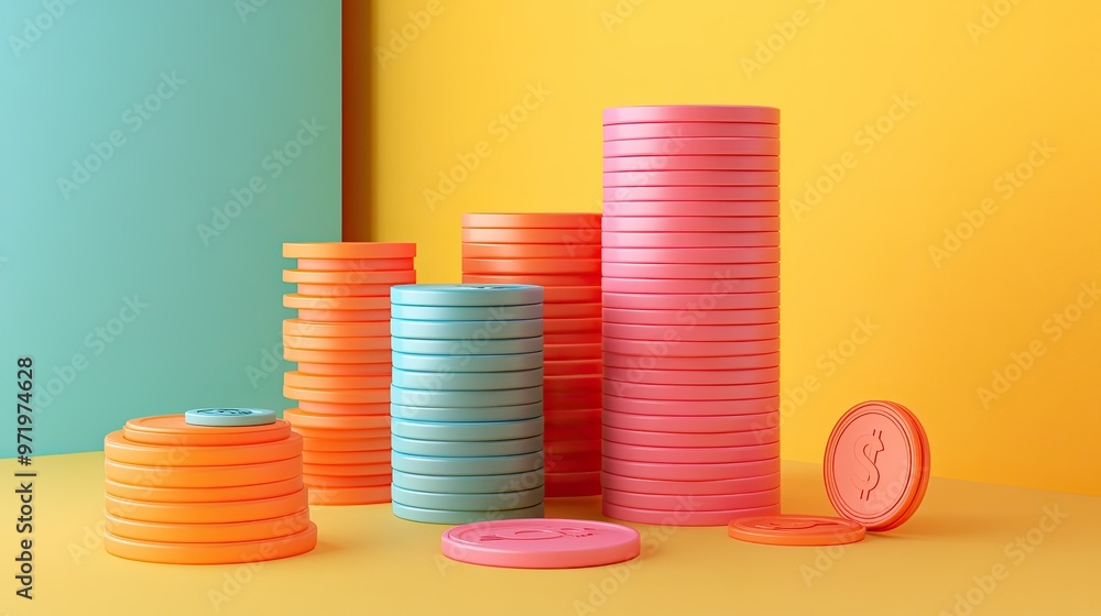 A 3D rendering of cost layers for business in bold colors, with room for copy. A 3D rendering of cost layers for business in bold colors, with room for copy.