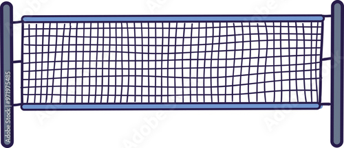 Vector illustration of Net for Badminton, tennis, volley ball isolated on transparent background.