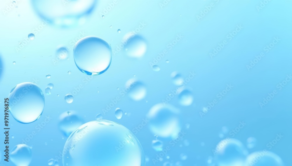 Drops of water floating in a blue sky Drops of water floating in a blue sky