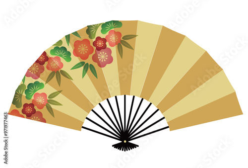 扇子　金　松竹梅　年賀状　アイコン