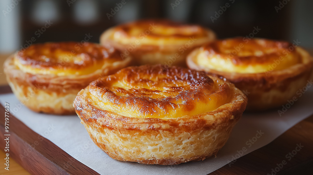 Portuguese pastel de nata, custard tart, isolated on white background, traditional Portuguese pastry, simple and elegant presentation Portuguese pastel de nata, custard tart, isolated on white background, traditional Portuguese pastry, simple and elegant presentation