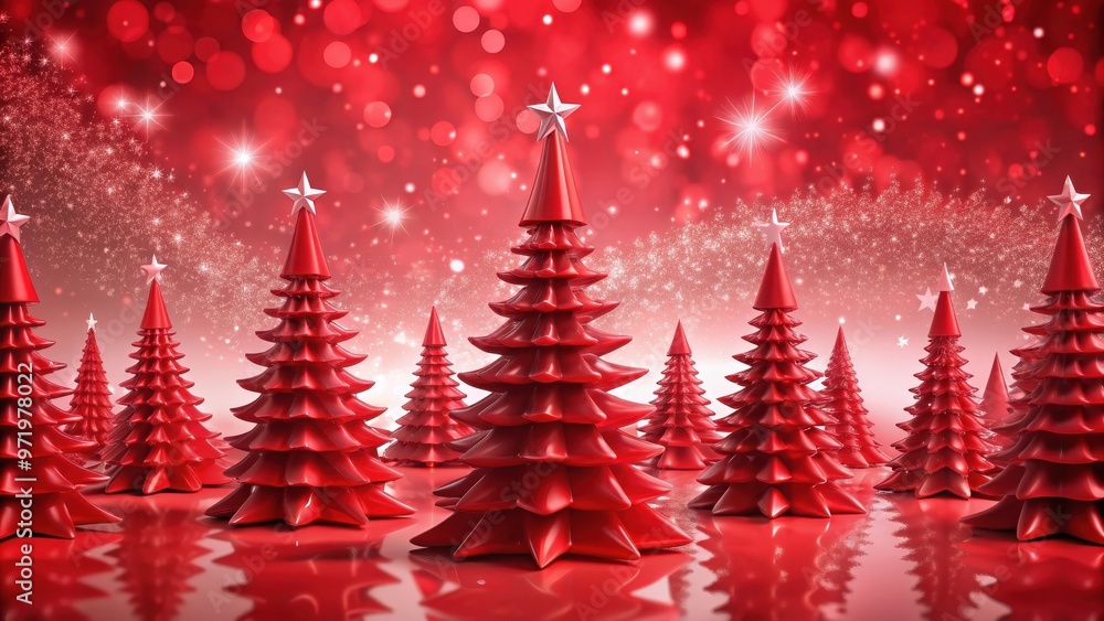 render of red Christmas trees with a festive background, holiday, winter, celebration, Christmas, design, concept render of red Christmas trees with a festive background, holiday, winter, celebration, Christmas, design, concept
