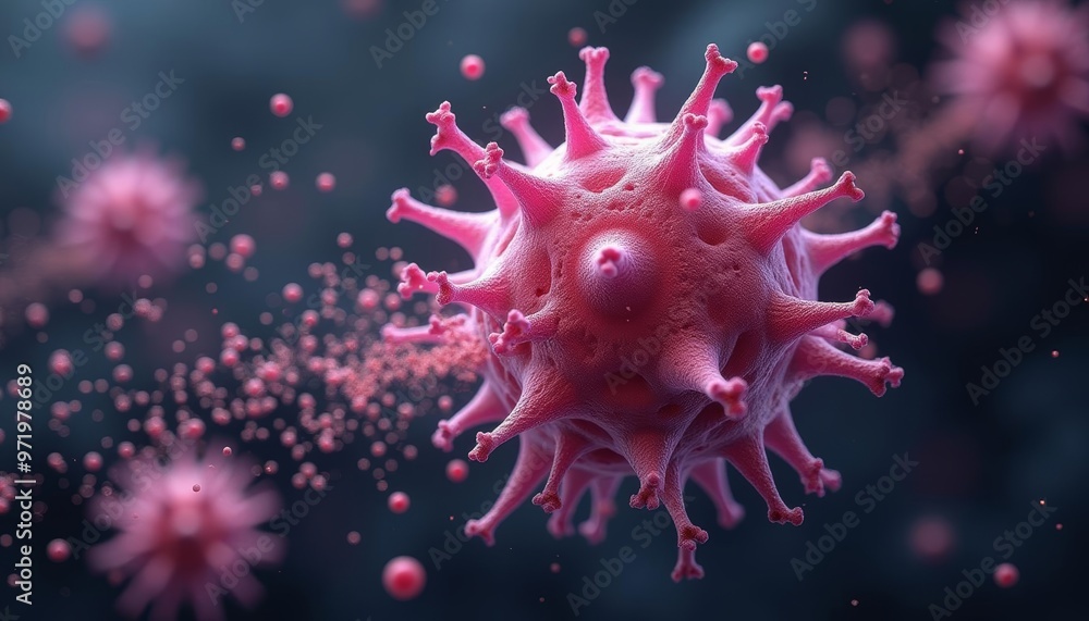 Fototapeta premium Viral particles in a microscopic dance