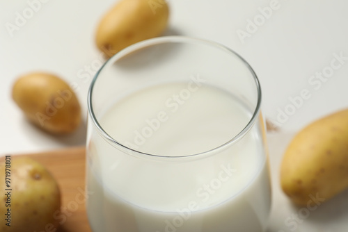 Potato milk, concept of fresh and healthy drink