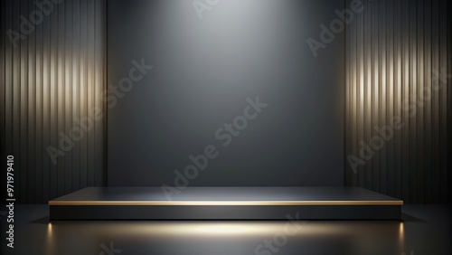 Luxurious empty space room with abstract dark gray and black gradient background for product displays , luxury, abstract