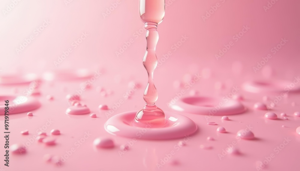 Elegant pink droplets in motion Elegant pink droplets in motion