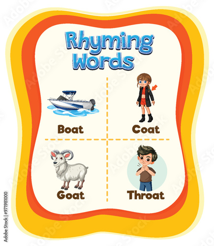 Rhyming Words Educational Chart
