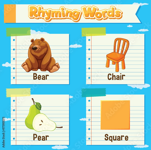 Rhyming Words Illustration for Kids