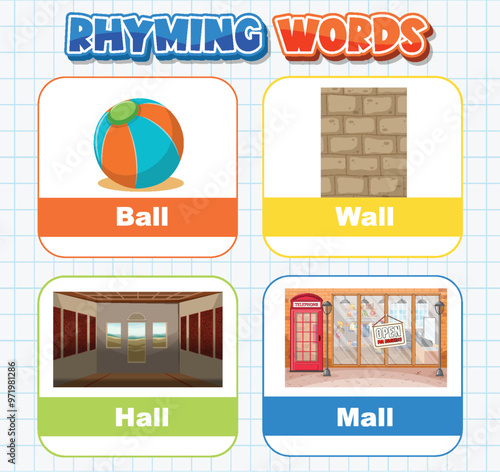 Rhyming Words Illustration
