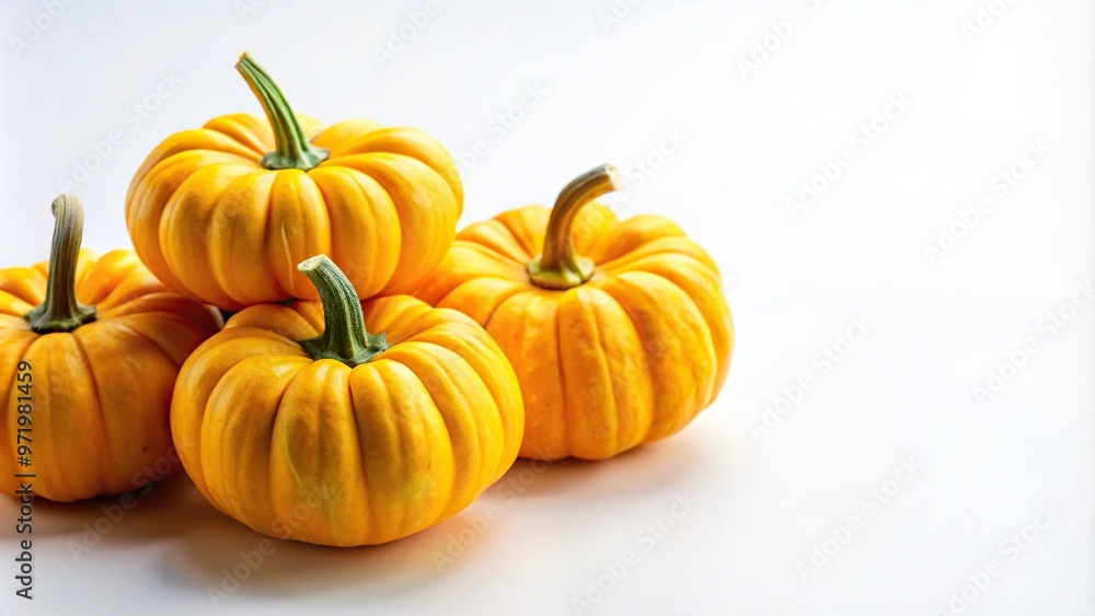 Yellow pumpkins isolated on white background Medium Shot Yellow pumpkins isolated on white background Medium Shot