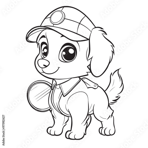 A cute puppy as adetective